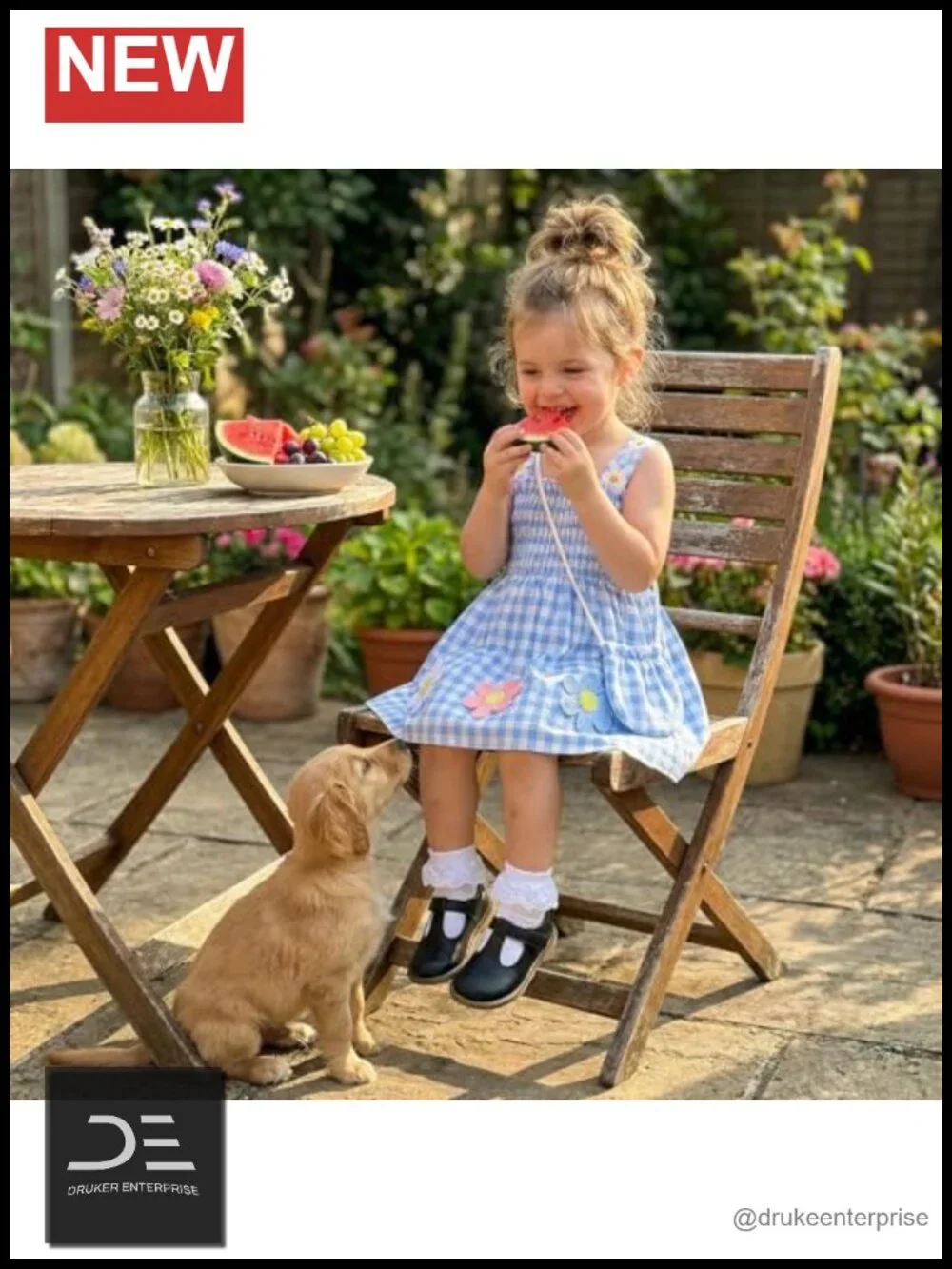 Toddler Girl Sleeveless Square Neck Floral Dress with Matching Bag